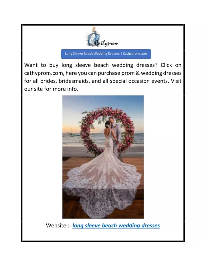 long sleeve beach wedding dresses cathyprom com