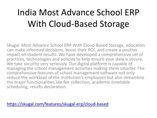india most advance school erp with cloud based storage