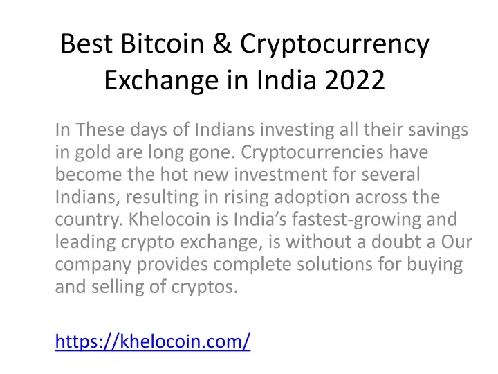 best bitcoin cryptocurrency exchange in india 2022