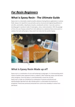 for resin beginners