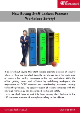 How Buying Staff Lockers Promote Workplace Safety