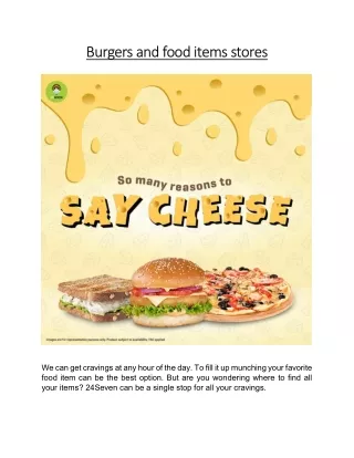burgers and food items stores burgers and food