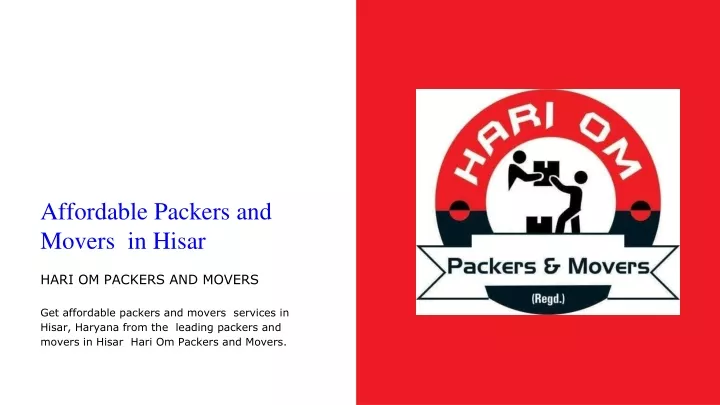 affordable packers and movers in hisar