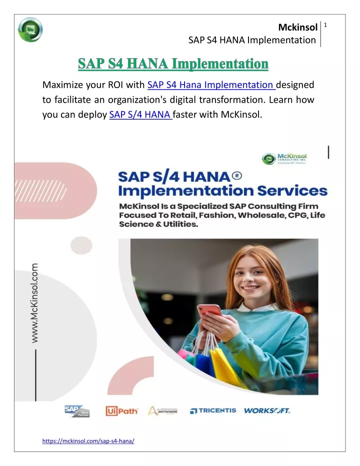 mckinsol sap s4 hana implementation