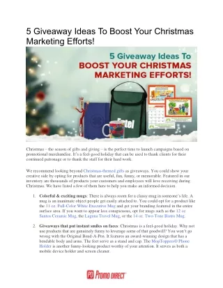 5 Giveaway Ideas To Boost Your Christmas Marketing Efforts! - Business and Marketing Blog