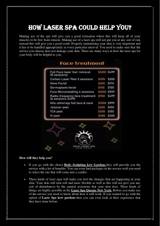 how how laser laser spa could help you spa could