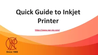 Quick Guide to Inkjet Printer