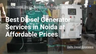 Best Diesel Generator Services in Noida at Affordable Prices
