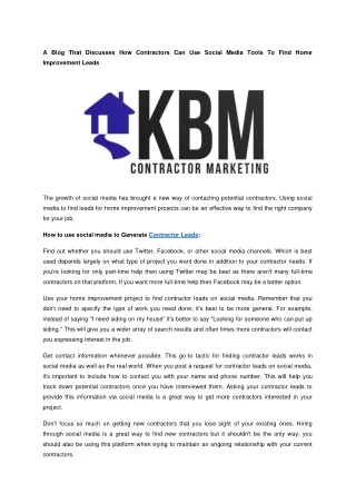 a blog that discusses how contractors