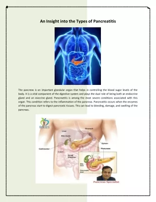 An Insight into the Types of Pancreatitis