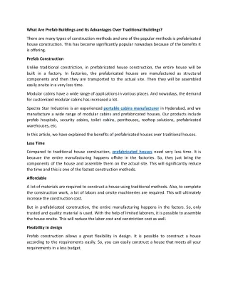 What Are Prefab Buildings and Its Advantages Over Traditional Buildings.docx