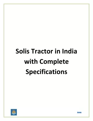 solis tractor in india with complete