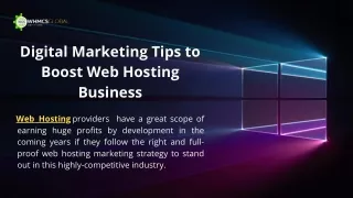 digital marketing tips to boost web hosting