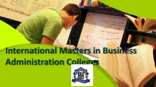 International Masters in Business Administration Colleges