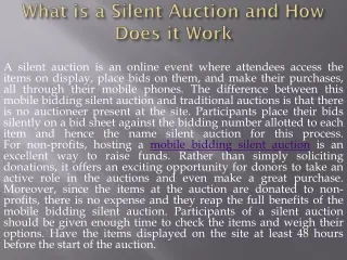 What is a Silent Auction and How Does