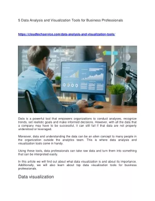 5 Data Analysis and Visualization Tools for Business Professionals