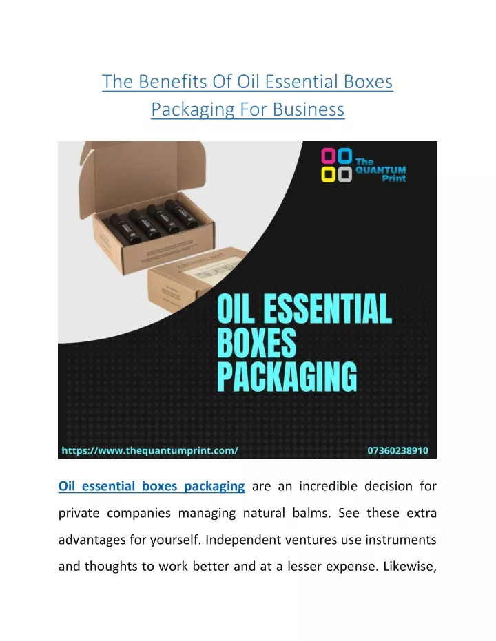 the benefits of oil essential boxes packaging