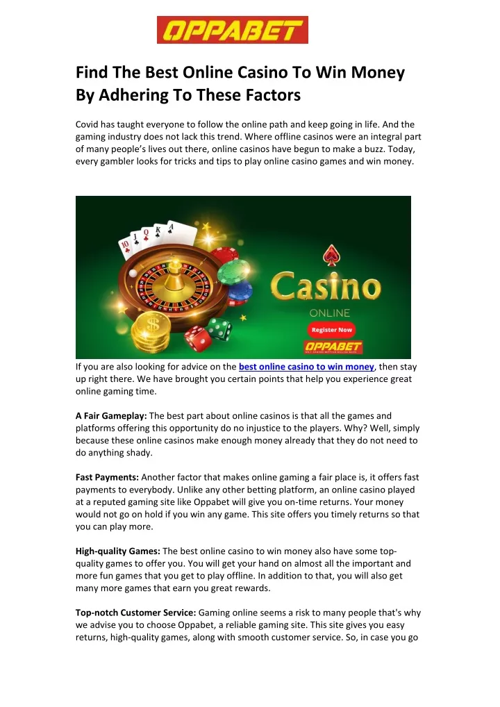 find the best online casino to win money