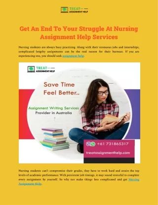 get an end to your struggle at nursing assignment