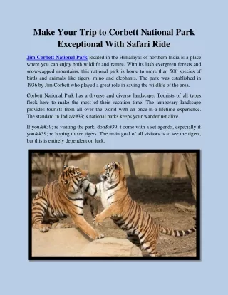 Make Your Trip to Corbett National Park Exceptional With Safari Ride-converted