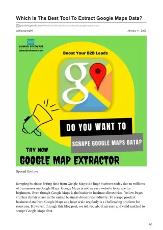 which is the best tool to extract google maps data