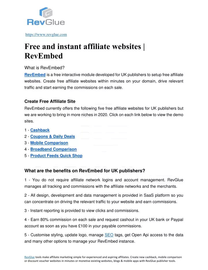 https www revglue com free and instant affiliate