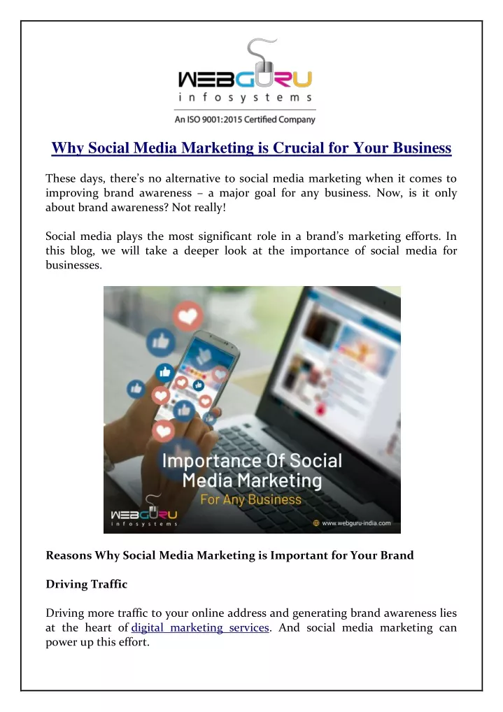 why social media marketing is crucial for your