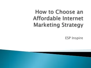 How to Choose an Affordable Internet Marketing Strategy