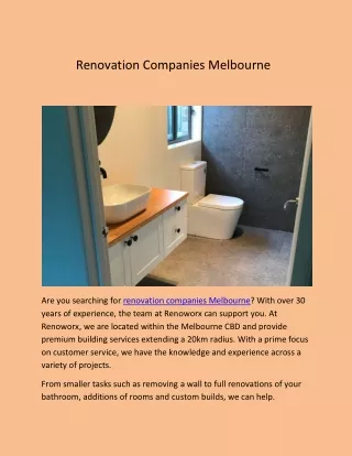 Renovation Companies Melbourne