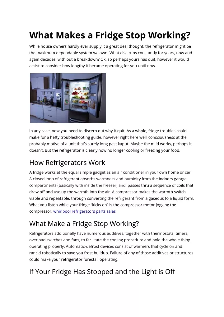 what makes a fridge stop working