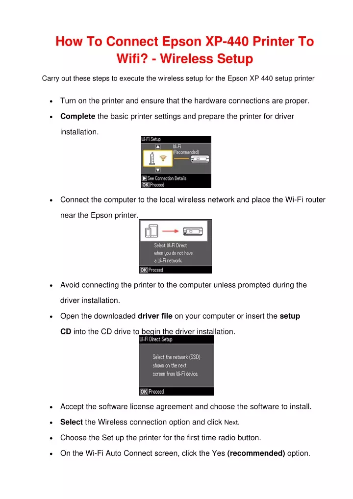 Ppt How To Connect Epson Xp Printer To Wifi Wireless Setup