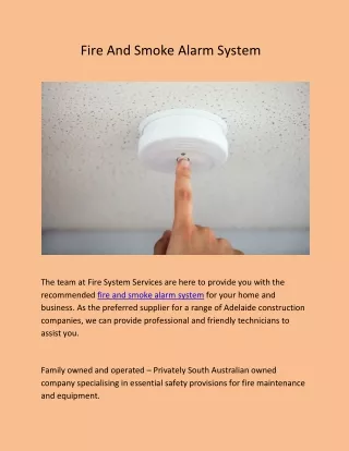 Fire And Smoke Alarm System