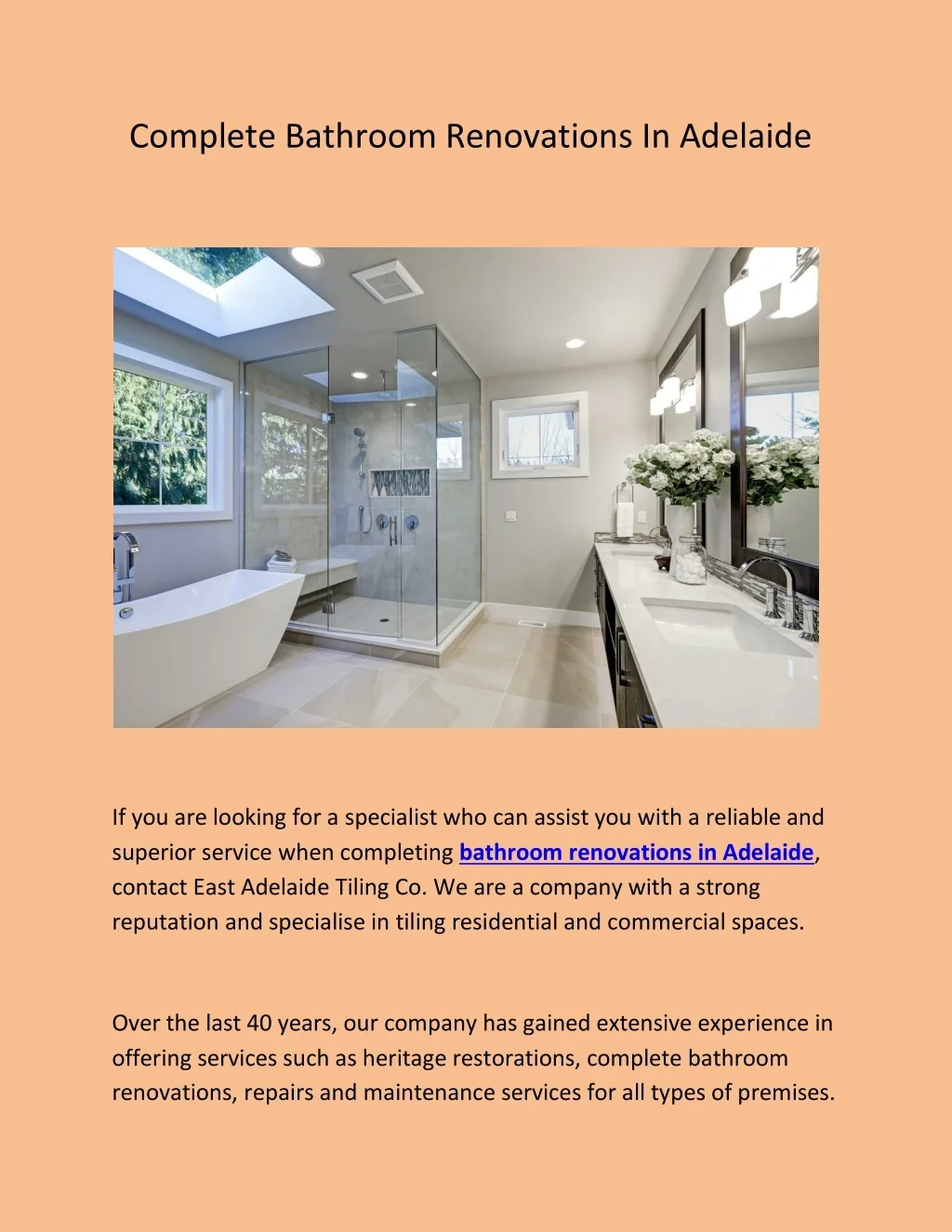 PPT - Complete Bathroom Renovations In Adelaide PowerPoint Presentation ...