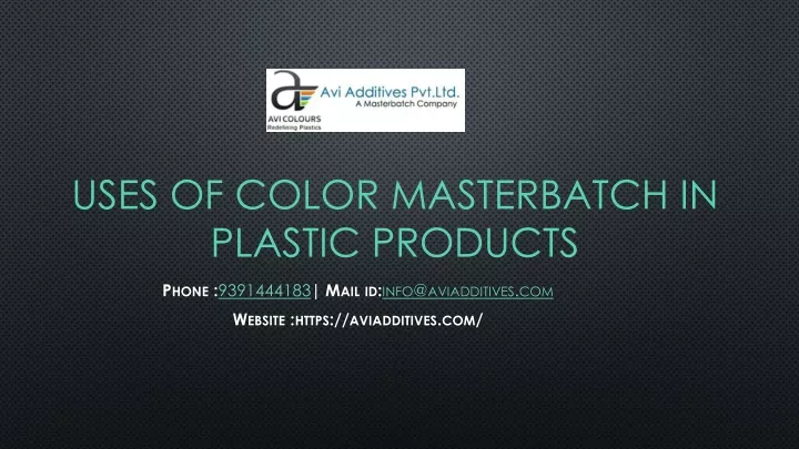 uses of color masterbatch in plastic products