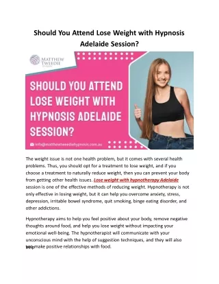 should you attend lose weight with hypnosis