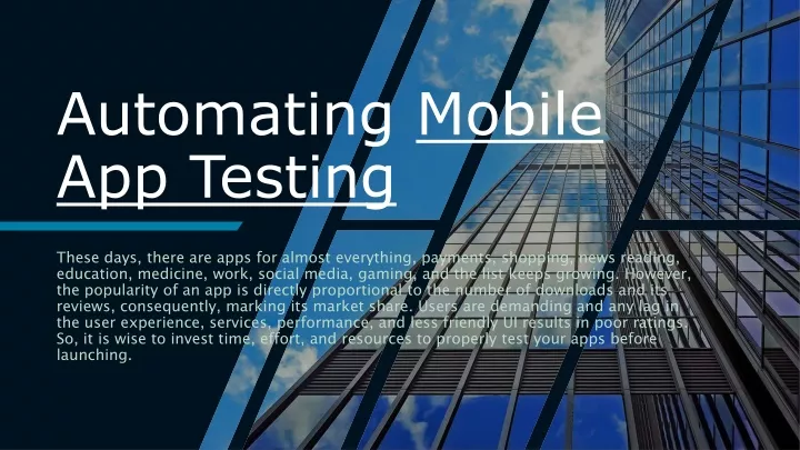 automating mobile app testing