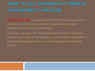 Admission Provider MBBS ppt