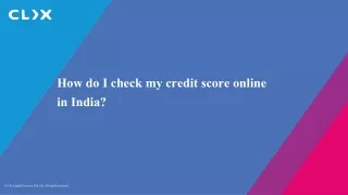 how do i check my credit score online in india
