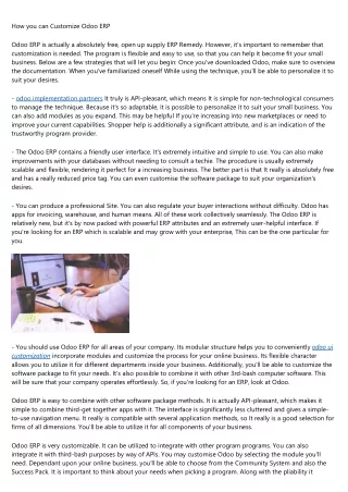 Where Will odoo consulting Be 1 Year From Now?