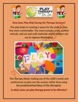 Get Play Therapy Session With Play Therapist In Tampa Area