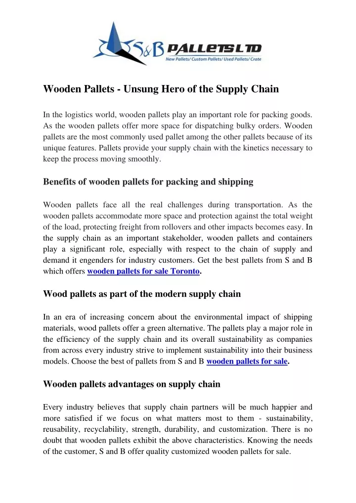 wooden pallets unsung hero of the supply chain