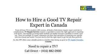 Things You Must Consider Before Hiring a TV Repair Expert