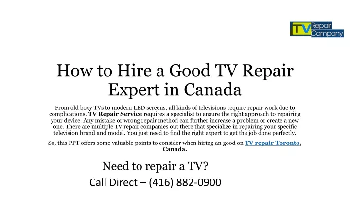 how to hire a good tv repair expert in canada