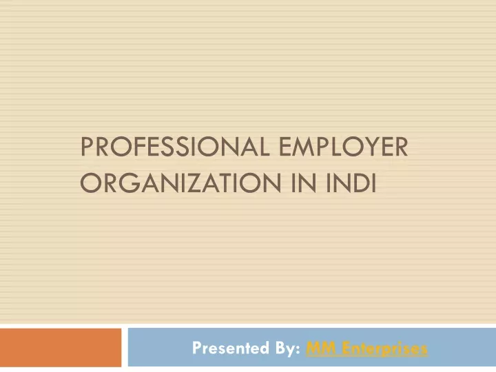 professional employer organization in indi