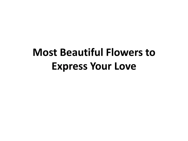 most beautiful flowers to express your love