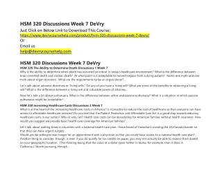hsm 320 discussions week 7 devry just click