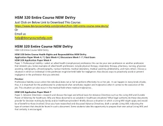 hsm 320 entire course new devry just click