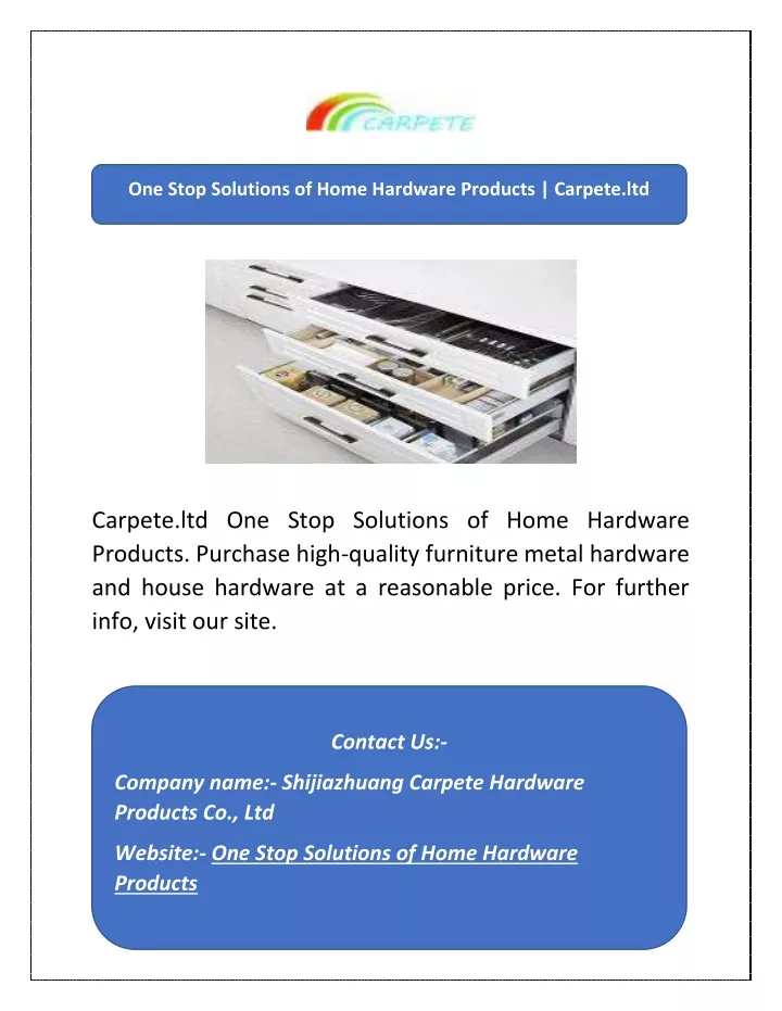 one stop solutions of home hardware products