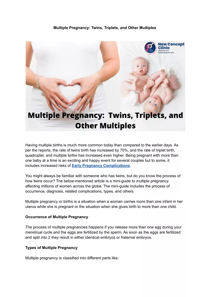 PPT - Multiple Pregnancy: Twins, Triplets, And Other Multiples ...