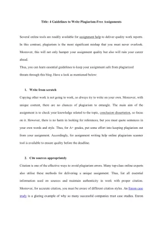 title 4 guidelines to write plagiarism free